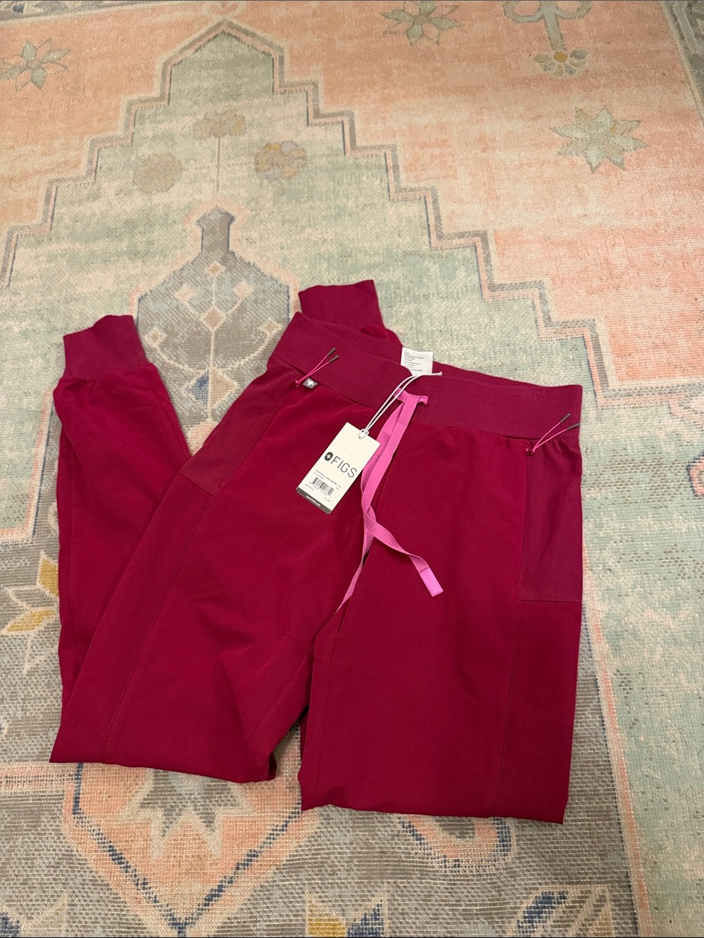NWT FIGS Women Boston Slim Tall Jogger Scrub Pants XXS Dark Magenta